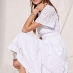 Anthropologie NWT Maeve Somerset Maxi in Ivory Eyelet Tiered Dress M Photo 0