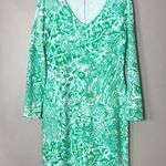 Lilly Pulitzer  cotton green bungle in the jungle pullover v-neck dress small Photo 1
