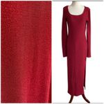 Rachel Zoe Burgundy Red Sparkle Long Sleeve Ball Gown Dress Evening Cocktail Party - L Photo 1