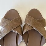 Jenni Kayne Ash Grey Pony Hair Crossover EU 37 US 7 Casual Flat Sandals Shoes Photo 6