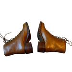Madewell  Leather Lace Up Boots Lug Sole Size 6 Tan Photo 9