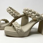 Dolce Vita Ivory Ashby Platform Braided Faux Leather Sandal Block Heels 9.5 White Photo 4