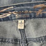 Seven7  SZ 8 Sunset Bermuda Jean Shorts Frayed Hems Distressed Stretch Mid-Rise Photo 4