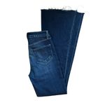 L'Agence L’Agence Bell High Rise Flare Stretch Jean 24X33” Frisco Dark Wash Fringe Hem Photo 2