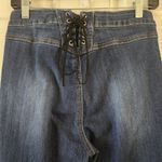 S.O.N.G Women Sz 9 29 Lace Up Back Fit N Flare Jeans Blue Stretch Denim Y2K Boho Photo 5