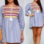 Velzera Boho Embroidered Striped Tassel Dress/Tunic Top Photo 11