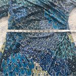 Connected Apparel Blue Paisley Cowl Neck Knee Length Dress Size 12 Photo 4