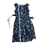 Talbots Vintage Pure Silk Women's Blue & White 100% Silk Floral Sheath dress Photo 4