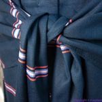 Hutch navy blue stripes shirt dress button sleeveless wrap waist with collar, 1X Photo 4