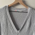 Free People  FP Beach Gray V-Neck Sleeveless Sweater Vest Oversized Tight Knit M Photo 5