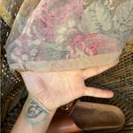 Kimono floral wrap poncho / Retro Tan Platform Sandals festival Size undefined Photo 2