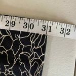 Athleta Leggings Women Small Black Floral Polyester Back Zip Pocket Side Pockets Photo 11