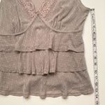 Michael Kors V neck sleeveless stretch lace tiered top with lace trim Size Small Photo 11