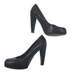 Loeffler Randall Brown Hidden Platform Snakeskin Embossed Heels Size 7B Leather Photo 1