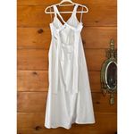 Lulus  Strolling Sicily White Pleated Backless Midi Dress Pockets Open Back Sz L Photo 3