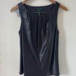 Ralph Lauren Lauren  Womens Gray Silk Pleated Sleeveless Tank Top Size 4 Photo 0