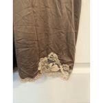 Vintage Satin Slip Dress Brown 60s 70s Lace Bust~32” Length~35” Pin Photo 3