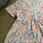 SheIn  Women’s 3XL Lace Splice V-Neck Floral Print Short Sleeve Shirt Peplum Top Photo 1