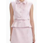 SELF PORTRAIT Pink Satin Tailored Mini Dress Women’s 8 Peplum Feminine Business Photo 2