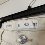 Mango MNG denim boot crop raw hem ecru ivory jeans size US 6 Photo 4