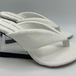 Good American White Terry Thong Wedge Sandals Size 8 Wedges Block Heel New Photo 5