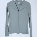 Athleta Uptempo Sage Green Long Henley Sleeve Jersey Ribbed Top Small Photo 4