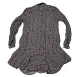 Free People  Gray Floral Long Sleeve Shirt Dress Photo 4