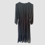 Abercrombie & Fitch Dress Womens Small Black Midi High Low Ruffle Boho Y2K Photo 6