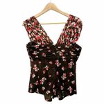 Kay Unger  Sleeveless Chiffon Silk Top Floral Ruched Bust Lined Size 8 EUC Photo 1