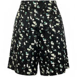 Massimo Dutti  Women Silk Blend Black Floral Shorts Size 4 New Photo 0