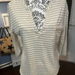 Ecote ’ Size Small Beige And Blue Striped Top Photo 0