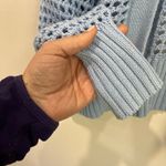 Pink republic  Blue Open Knit Cardigan Lightweight Layering Sweater Size S Photo 6