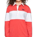 PINK - Victoria's Secret Womens Victorias Secret PINK Campus Dog Striped Polo Rugby Shirt Top - Sz XS Photo 0