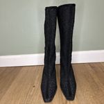 Stuart Weitzman Women’s 7.5AA Boots Black Lace Cutout Suede Mid-Calf Heels Goth Photo 1