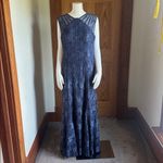 R & M Richards  Blue Maxi Lace Sequin Dress SIZE 16 Photo 2