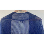 Eileen Fisher Blue Linen Open Knit Cardigan XL Lightweight Layer Coastal Resort Photo 3