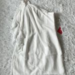 JJ's House Jj’s House One-Shoulder Mini Chiffon Wedding Dress Bead Cascading Ruffles 10 Photo 5