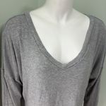 Eberjay Eberjey Elon The V-Neck Gray Ribbed Pullover Medium Photo 3