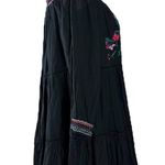 Free People Sunbeams Embroidered Dress in Black Small Off Shoulders Bohemian Photo 6