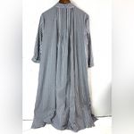 J. Jill M Cotton Blend Checked Pocketed Tent Dress Navy and White Blue Size M Photo 11