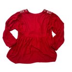 Knox Rose Wine Red Boho Babydoll Blouse Long Balloon Sleeve XL V-Neck High Low Photo 4