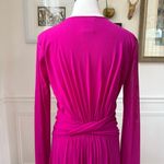 Fuzzi Italy Magenta Fuchsia Fluid Mesh Tulle Midi Long Sleeve Dress $450 20 Pink Size undefined Photo 6