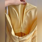 David's Bridal David’s Bridal Strapless Crinkle Chiffon Dress Godets, Style#F14865-ButterYellow Photo 9