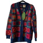 Farm Rio  Crochet Icons Cardigan multicolored size S blue red pink Photo 3