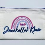 Handmade Jazakallah Khair Canvas Zipper Pencil Bag Makeup Bag Pouch Bag NWT Photo 0