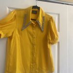 Moon Collection  The Moon Yellow Top Jeweled Blade Collar Rockabilly‎ Medium BOLD Photo 8