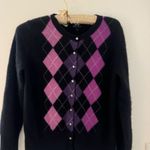 Apt. 9  100% cashmere sweater black base with pink detail size L Photo 1