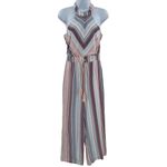 Anthropologie Bold Chevron Striped Halter Neck Cropped Wide Leg Tassel Jumpsuit Sleeveless Photo 1