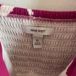 Nine West Babydoll Maxi Dress (Sz XL) Pink Brush Abstract Purple Photo 4