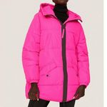 OOF WEAR Women's Neon Pink Long Sleeve High Neck Puffer Coat Size 38 Photo 1